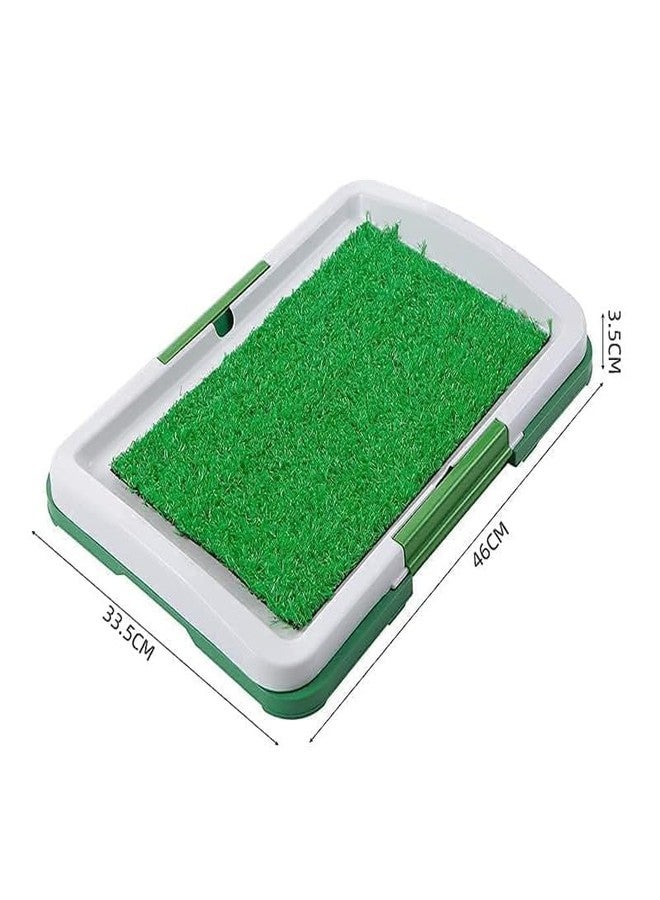 DGOOLS Dog Toilet Mat Puppy Training Pads Indoor Outdoor Puppy Potty Tray Grass Pad Pee Pad with Tray Large Dog Litter Box Artificial Grass for Balcony Reusable Pet Potty Pad Easy Clean-Up (1 Pcs) - Image 2